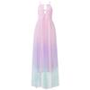 Women's Sexy Backless Zipper Strap Prom Evening Dress Gradient Sleeveless Dress