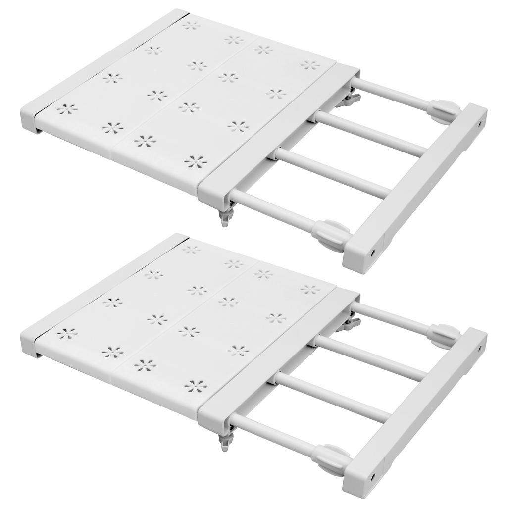 2Pcs Expandable Partition Wardrobe Dividers Punch-freeCloset Tiered Shelf for Handbag Clothes Cabinet Space Separation Partition