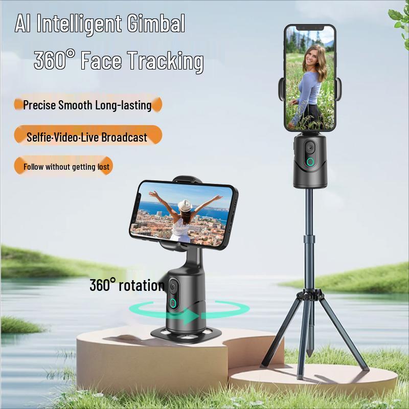 Q12 Smart Tracking Gimbal: AI Face Recognition 360° Live Streaming Phone Stabilizer Stand
