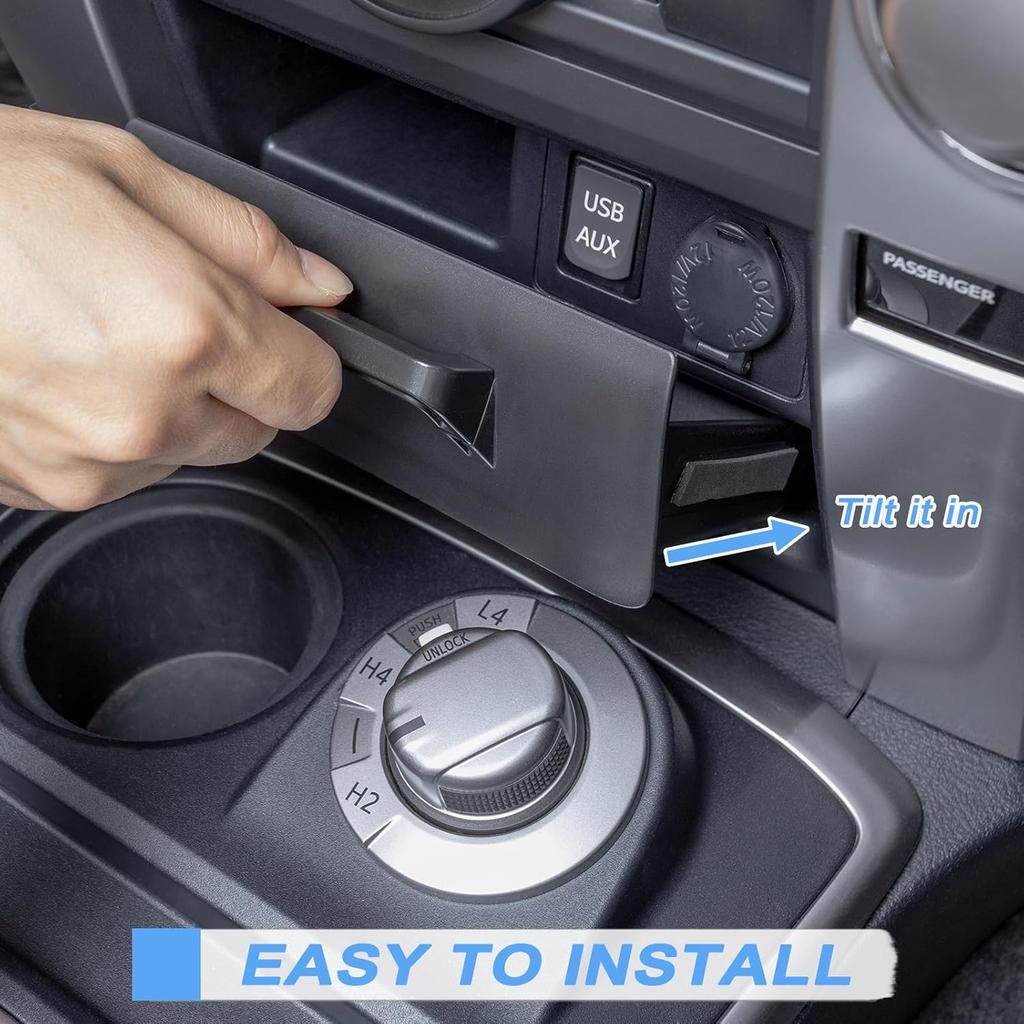 JKCOVER Upgrade 2PCS Center Console Storage Drawer Compatible With Toyota 4Runner 2014- 2024 Accessories Cubbies Organizer Extra Storage(ABS