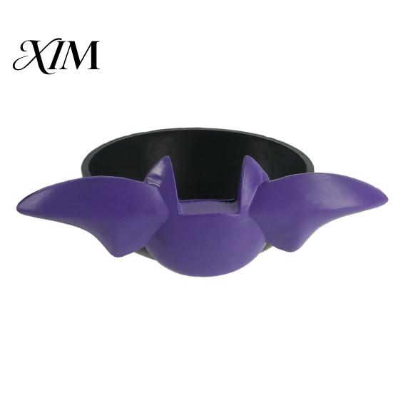 Trick or Treat Bowl Halloween Candy Bowl, Black Bat Shaped Ceramic Dish, Large Resin Serving Tray Festival Container for Snacks And Treats,