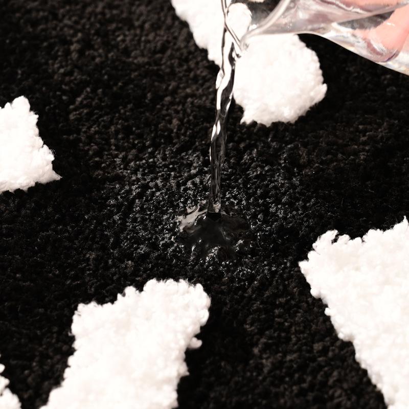 Inyahome Black and White Get Naked Bath Floor Mats Luxury Soft Absorbent Plush Microfiber Bathroom Rugs Carpet Farmhouse Decor