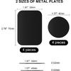 Metal Plates for Magnets, 8 Pack Black Adhesive Phone Mount Plate | 4 Rectangle & 4 Round plates with strong adhesive. Fits car mounts, GPS stands &
