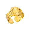 Titanium Steel Simple and Fashionable English Letter Ring Versatile Gold Chain Opening Adjustable Ring Women