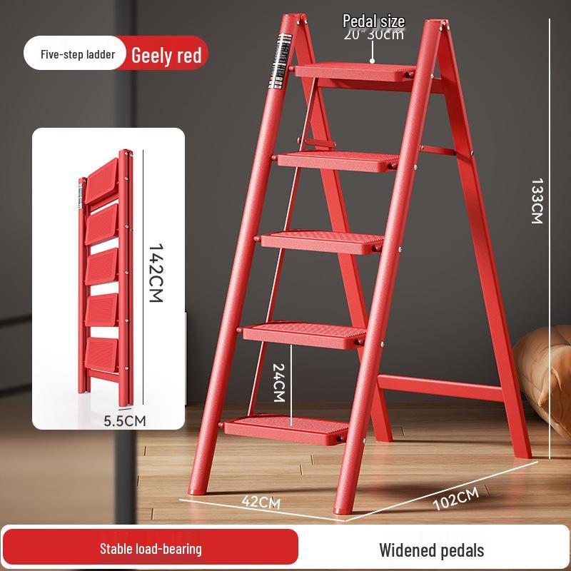 Folding A-Frame Ladder: Multifunctional, Thickened, 3-4 Step Indoor Ladder & Flower Stand