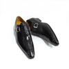 Fashion High Class Men Shoes Handmade Loafers Office Formal Wear Serpentine Pattern Printed Monk Style Fashion Handcraft Buckle Man Shoe