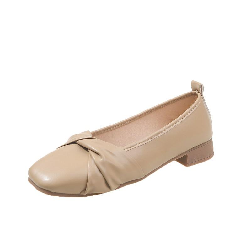 Enkelskor dam sommar ny vår och höst mild mjuk sula platta skor grund mun mångsidiga Doudou-skor dam