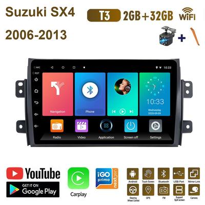 Android Carplay Για Suzuki SX4 2006-2013 Fiat Sedici 2005-2014 Ραδιόφωνο αυτοκινήτου Πολυμέσα Αναπαραγωγή βίντεο GPS Πλοήγηση WIFI 2+32 GB
