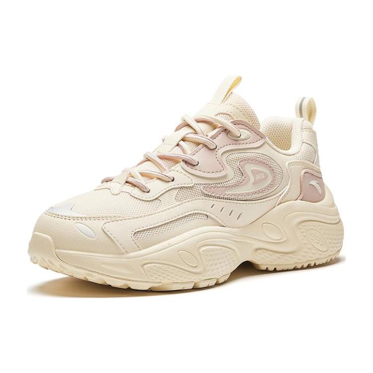 Anta Starlight Comfortable Breathable Support Low Top Chunky Sneakers Women's Ecru 922348836-2