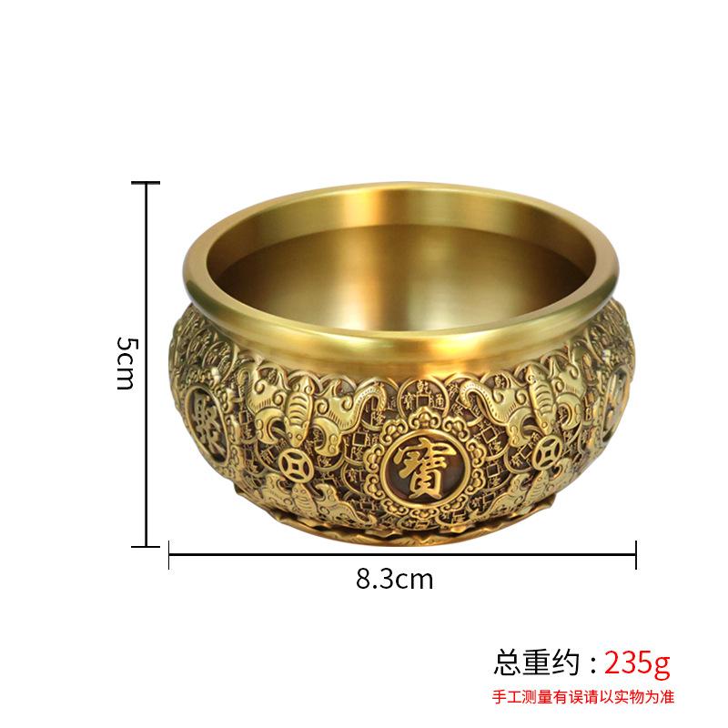 Eight Blessings Copper Golden Toad Treasure Bowl Home Office Craft Ornament Wholesale One Piece Dropshipp