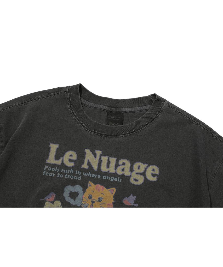 CPGN STUDIO Bubble Heart Pigment Short Sleeve T-Shirt Smoke Black