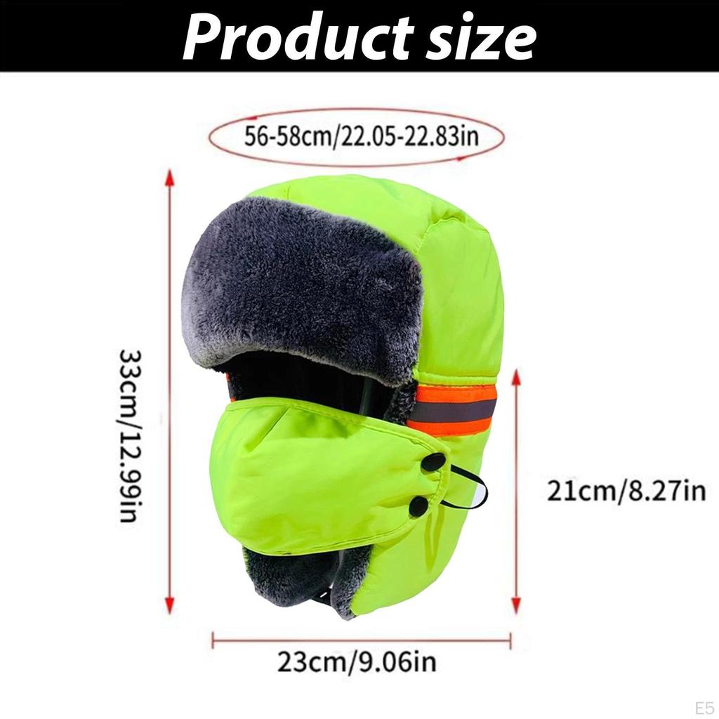 Winter Trapper Hat Bomber Cap Warm Russian for Fishing Adult Skating Outdoor