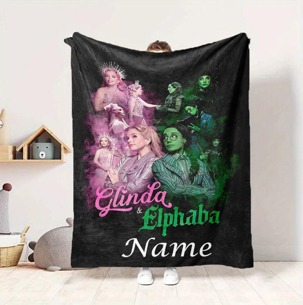 Custom Name Light Shadow Flannel Blanket Throw Blanket Soft Warm Sofa Bed Decor Unique Gift