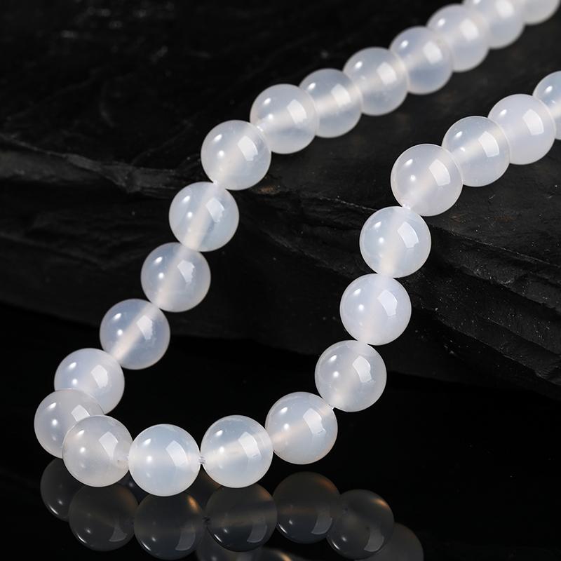 7A Top Quality Natural White Agate Beads Round Loose Spacer Onyx Bead For Jewelry Making DIY Charm Bracelets Necklace Accessory