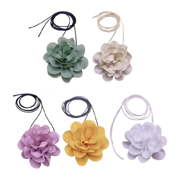 Rose Choker Long Rope Necklaces Fashionable Accessories for Girls and Ladies