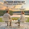 Bistro Set 3-Piece Metal Garden Furniture Set with 2 Garden Chairs, Glass Table, Slat Design, Rust-Resistant