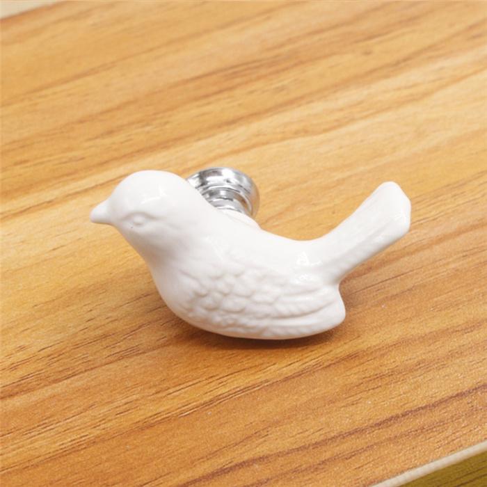 KAK 5pieces Peace Dove Ceramic Drawer Knobs Cartoon Bird Cabinet Cupboard Handles Novelty Fashion Furniture Handles Hardware