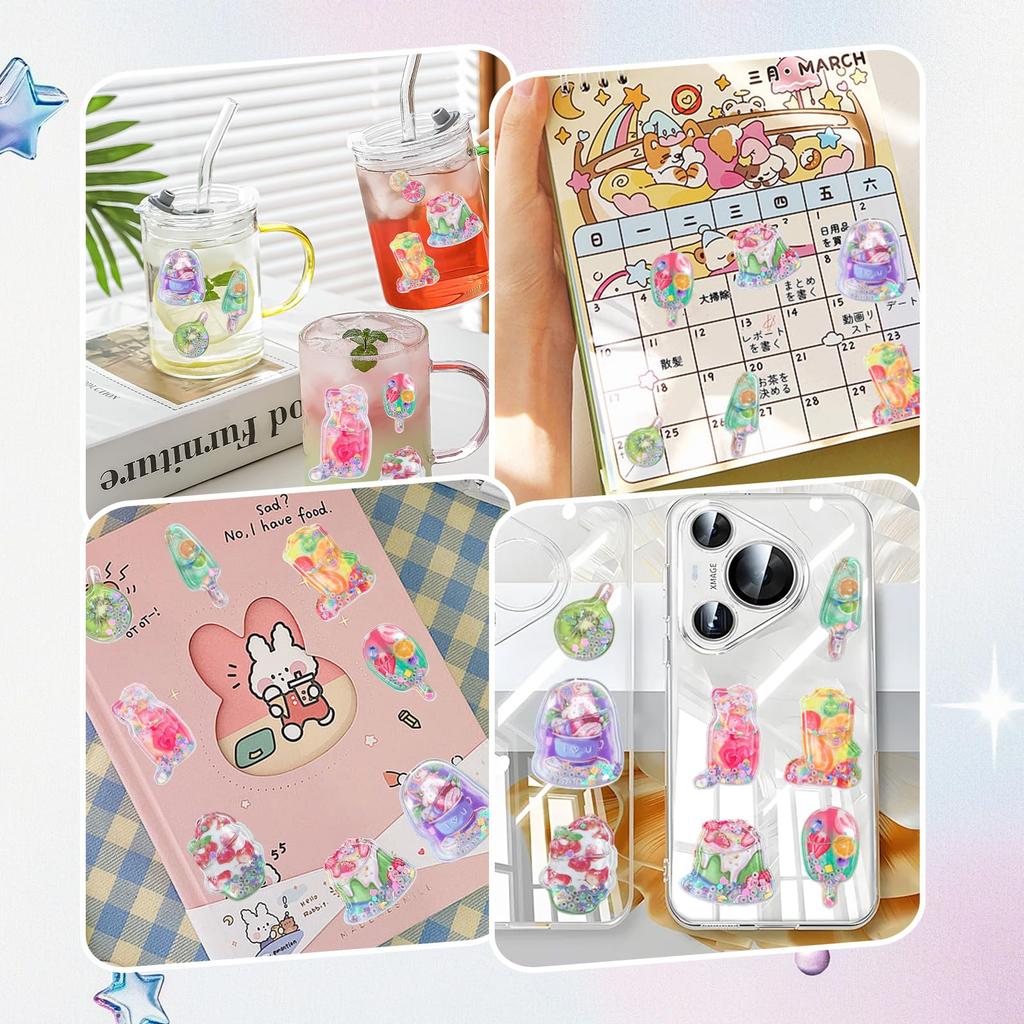 SUOKOMR Pingu Water Stickers with Large Quantity or 4 Perfect for Water Decorative Exquisite Original Home Smartphone Case Craft Gifts of Sequins,