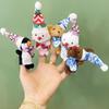 Christmas Plush Finger Puppets Mini Animal Toys Set Kids 7-14 Years Soft Short Fur PP Cotton Stuffed