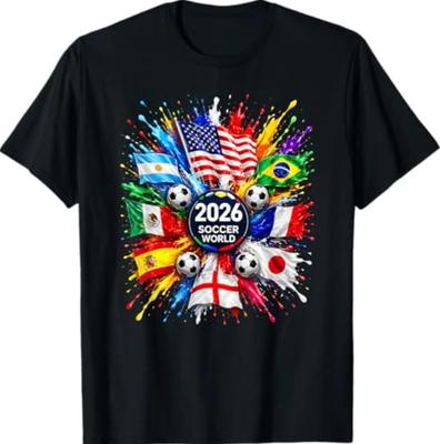 2026 Pallone da Calcio Sportivo Tutte le Bandiere T-shirt da Tifoso di Calcio Uomo Donna