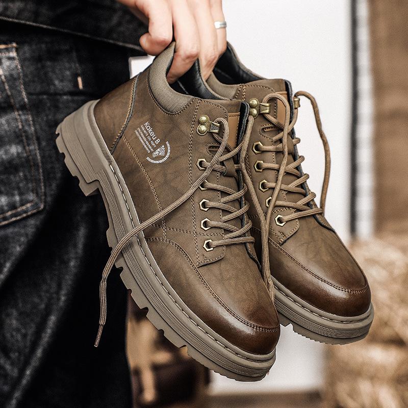 

Autumn and winter trend men s boots, retro young men s shoes, British fashion Martin boots 38