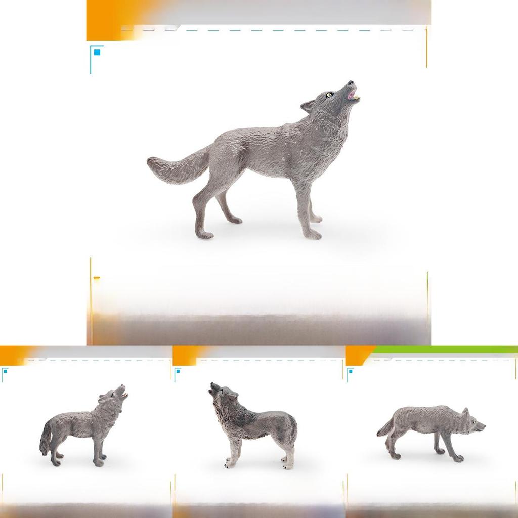 Wild Animal Pvc Gray Wolf Model With Realistic Design For Childrens Educational Play