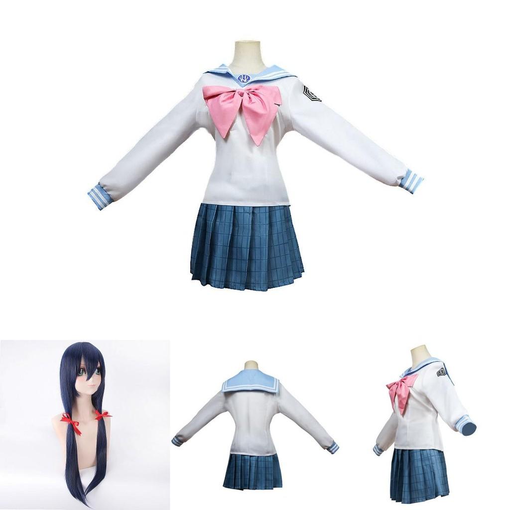 Stylish Sayaka Maizono Danganronpa Anime Uniform Costume Cosplay Suit With Wig