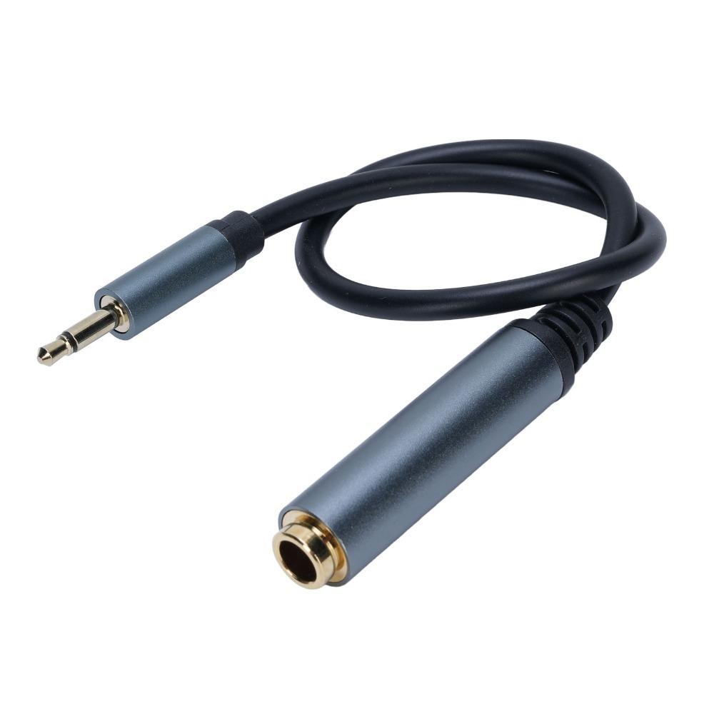 Plug and Play 6.35mm Female Jack to 3.5mm Male Sound Cable Headphone Extension Cord for Guitars
