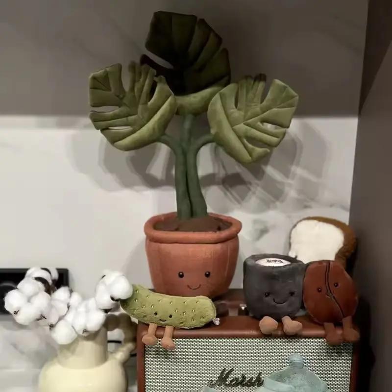 Albaricoque Cordero 45Cm Concha De Tortuga Creativa Serie De Plantas De Bambú Muebles De Juguete Adornos Muñecas Lindas Set