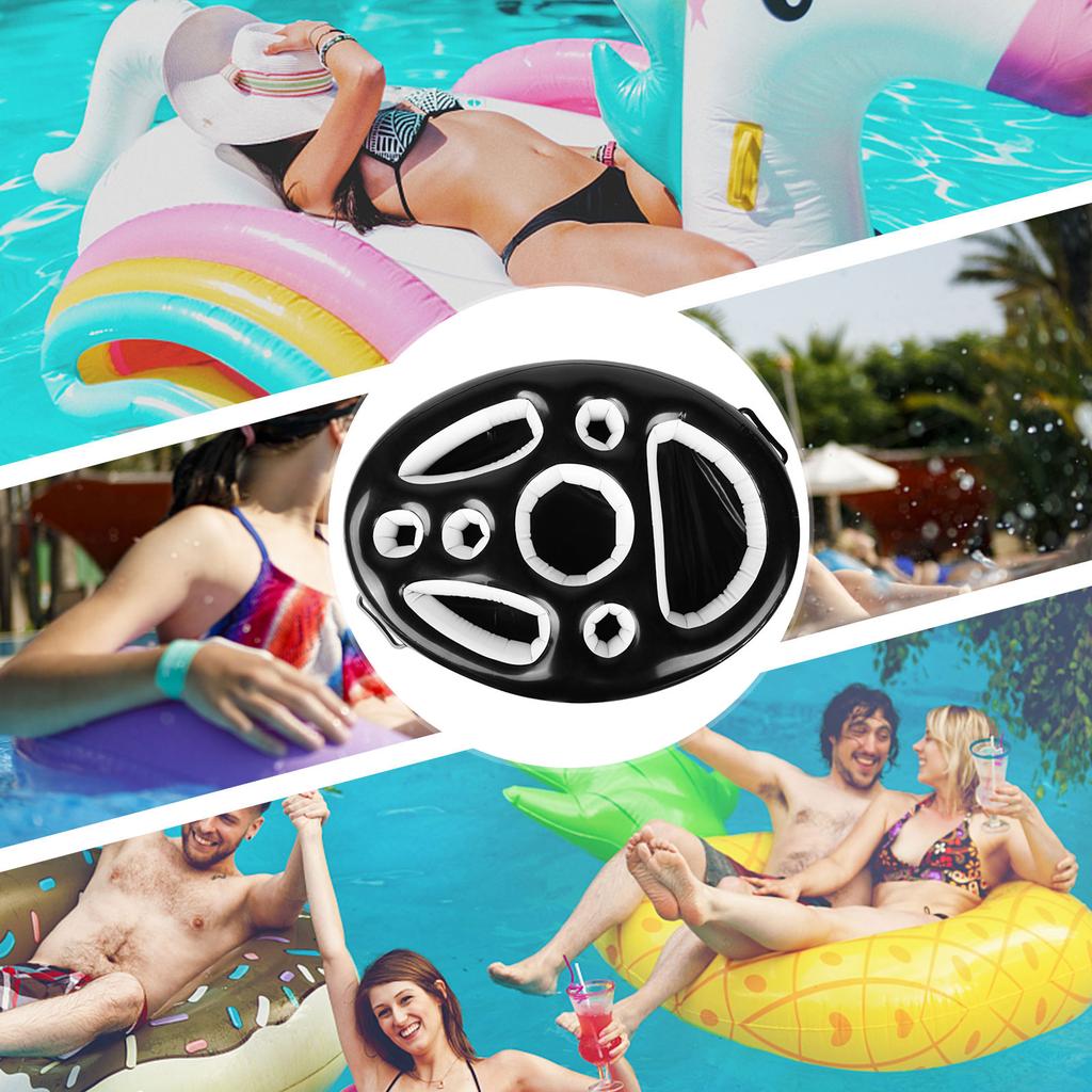 Voda PVC Nafukovací Plovoucí Podnos na Svačinu Podnos na Nápoje do Vody Základna na Poháry do Bazénu Přenosné Plovoucí na Bazénové Párty