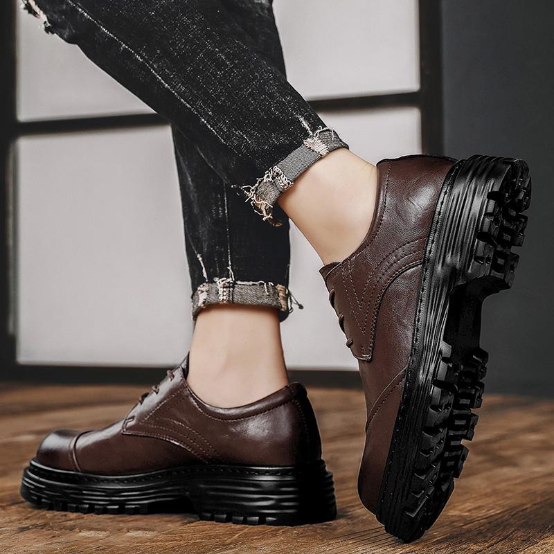 FashionPlatform Genuine Leather Men Shoes High Quality Oxford Footwear Men Casual Lace Up Dress Shoes Brand Moccasins Business Shoes