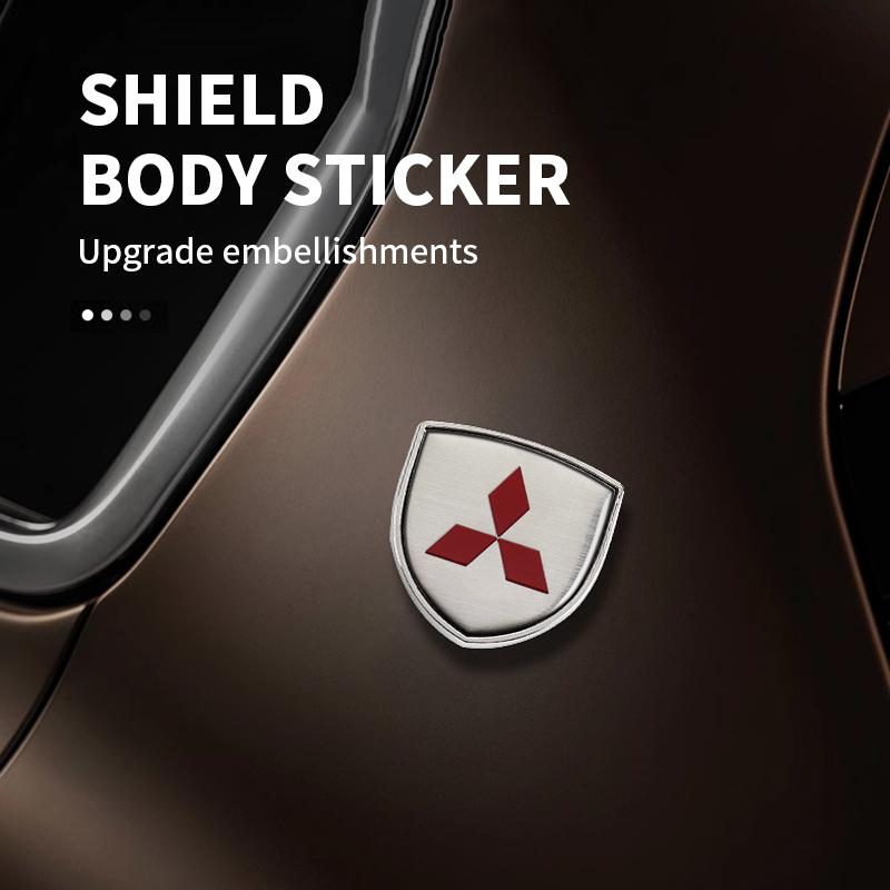 3D Metal Styling Body Fender Decoration Shield Stickers For Mitsubishi Ralliart Asx Lancer 10 Outlander L200 Xpander Pajero V73