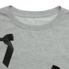 Baifen Zhiyi 2025 Autumn Sweet Style Grey Hoodie with Bow Accent