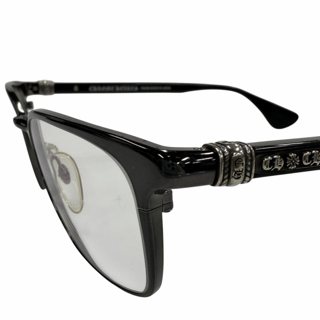 Great CHROME HEARTS Glasses GROWLER 1 Black 925 Mens Used