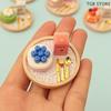 1Set Miniature Milk Cake Fork Tray Food Model 1:12 Dollhouse Kitchen Decor Toy For Doll House Accessories Kids Gift