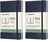 Moleskine 2022 Planner, 12-Month Weekly Diary, January Start, Hardcover, Pocket Size, Sapphire Blue, DHB2012WN2Y22 (x 2)