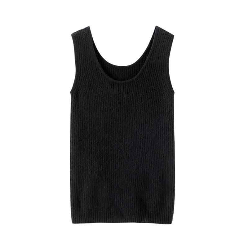 Women's Cashmere Spaghetti Strap Tank: Slimming, Sleeveless, Versatile Knit with Trendy Back for Autumn and Winter