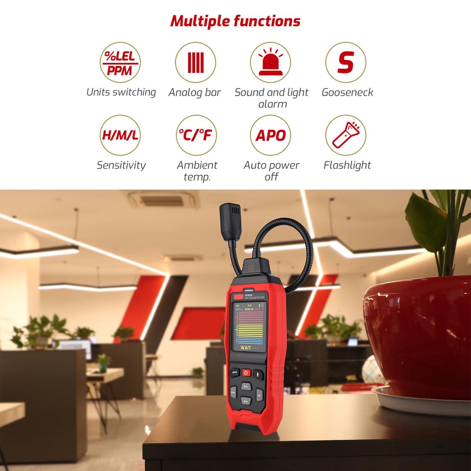 

Портативный детектор утечки газа, анализатор утечки, тестер, портативный измеритель места утечки газа со звуковым и световым сигналом A