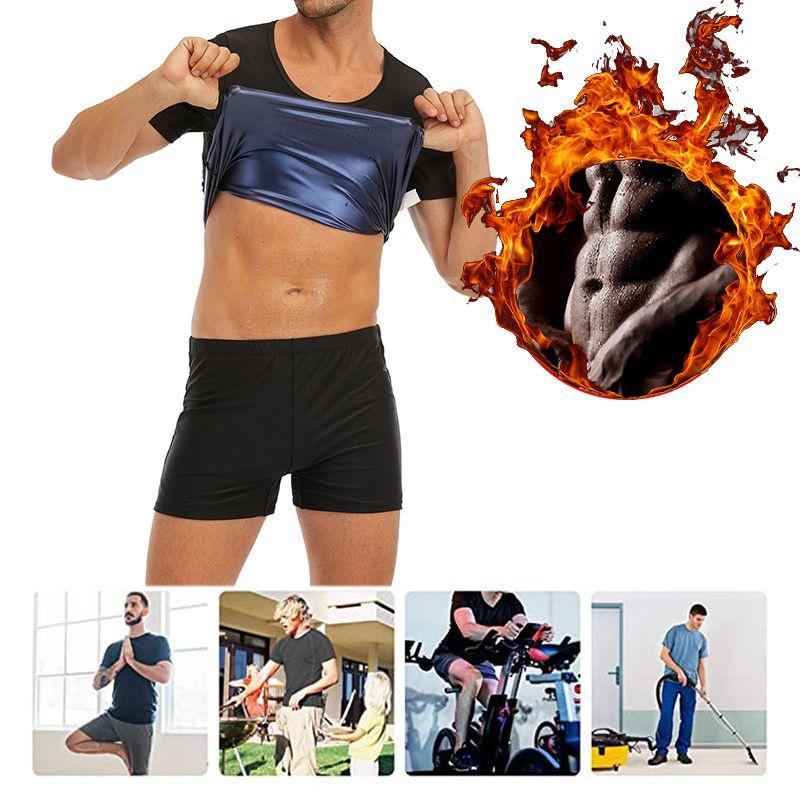 Sweat Men Slimming Polymer Vest Sauna Weight Loss Fitness Tank Shaper Top