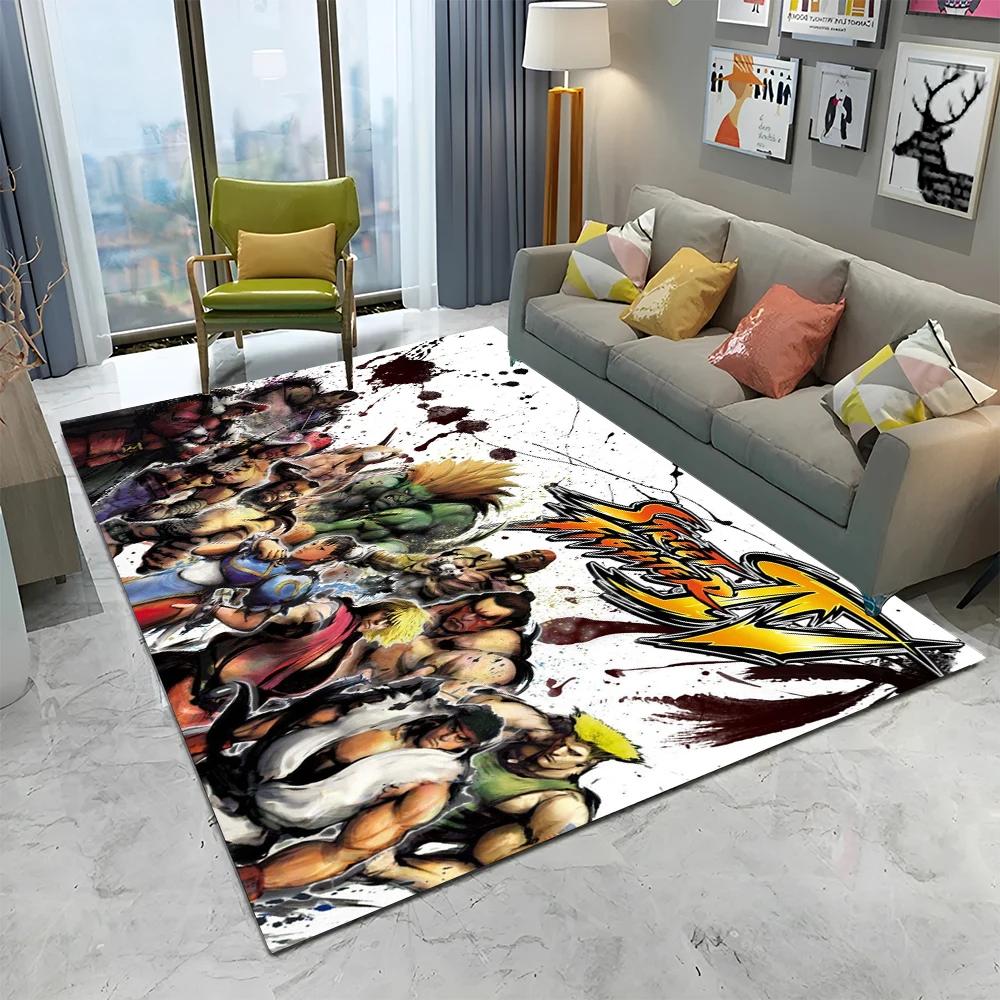Street Fighter Retro Game SF Gamer Carpet Rug for Home Living Room Bedroom Sofa Doormat Decor,kids Area Rug Non-slip Floor Mat