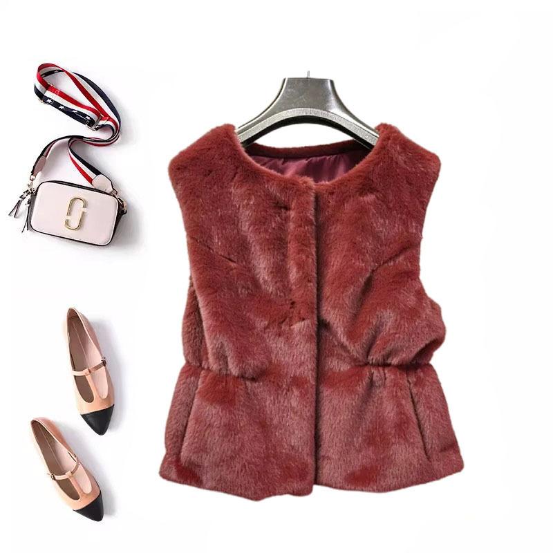Fur fox fur vest vest fluff waist drawstring mink vest spring new chest protection warm back women