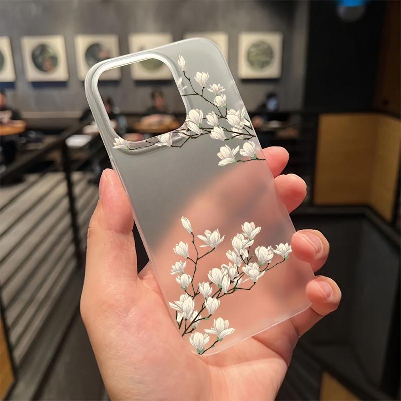 Flowers Leaf Print Phone Case For iPhone 17 16 Pro Max 15 14 13 12 11 Pro 16E XS X XR 7 8 Plus 12 13 Mini Shockproof Clear Cover