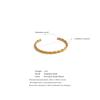 Yhpup Braceletjonc Métal Torsadé en Acier Inoxydable Imperméable Minimaliste Métal Mode Quotidienne Plaqué Or Bijou de Poignet