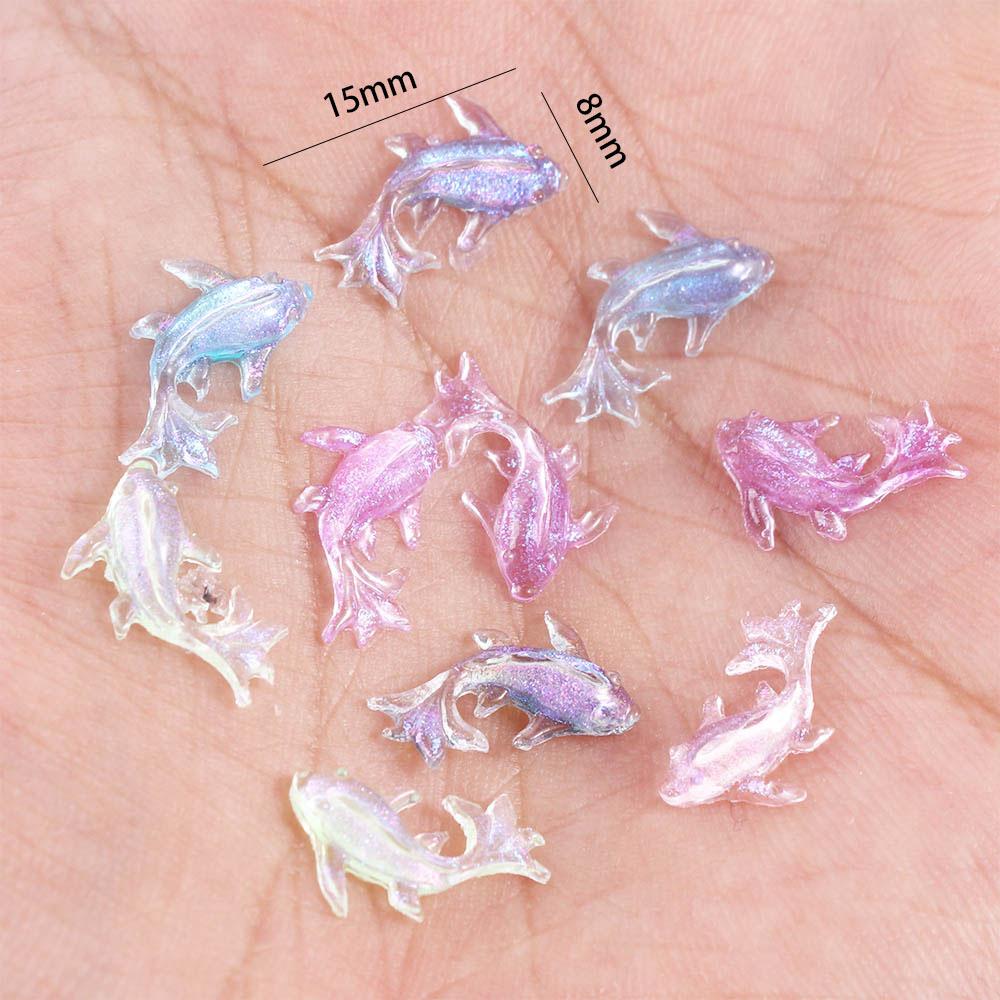 Goldfish Resin Figurine Crafts Goldfish Nail Rhinestones DIY Scrapbook Goldfish Art Decoration