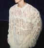 Men's Wabi-Sabi Hollow Knit Tassel Cardigan - Sexy See-through, Loose Long Sleeve Mesh Hoodie
