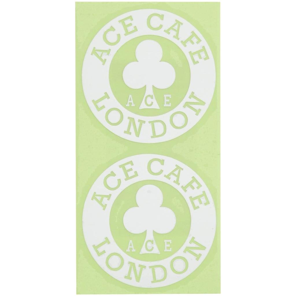 ACE CAFÉ LONDON Decal Circle White 50mm (2-Pack) - Cutting-Type Sticker