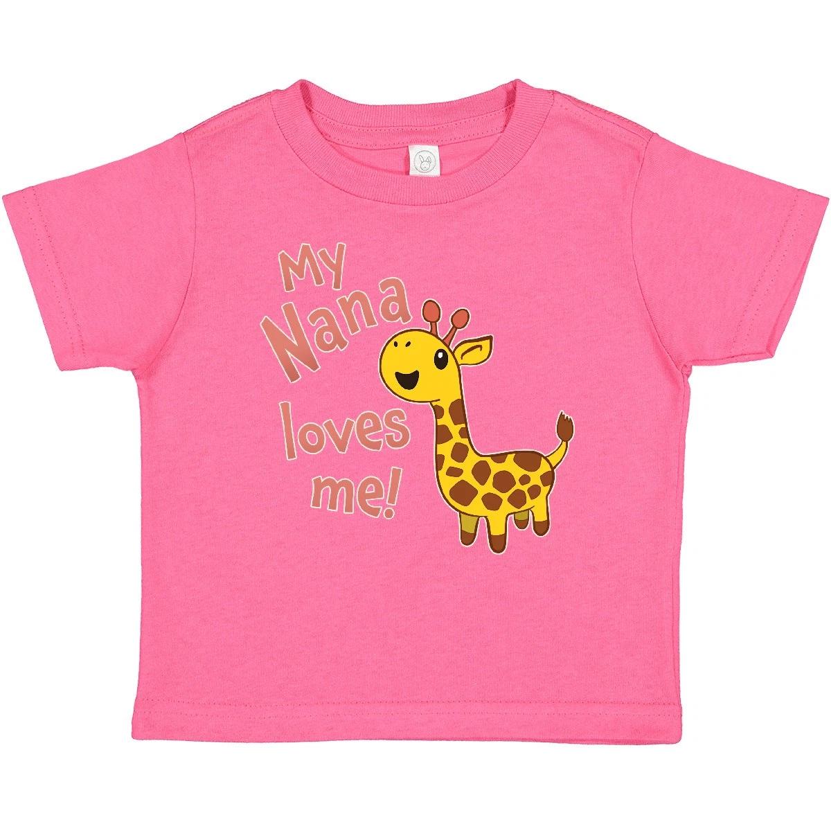 Inktastic My Nana Loves Me- Cute Giraffe Baby T-Shirt Family Giraffes Grandma 100