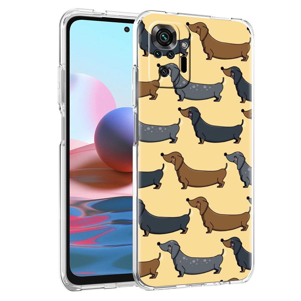 Clear Case For Xiaomi Redmi Note 10 9 8 Pro 9S 10S 7 K40 9A 8T 9C 9T 8A Silicone Phone Cover Soft Shell Dachshund Silhouette Dog