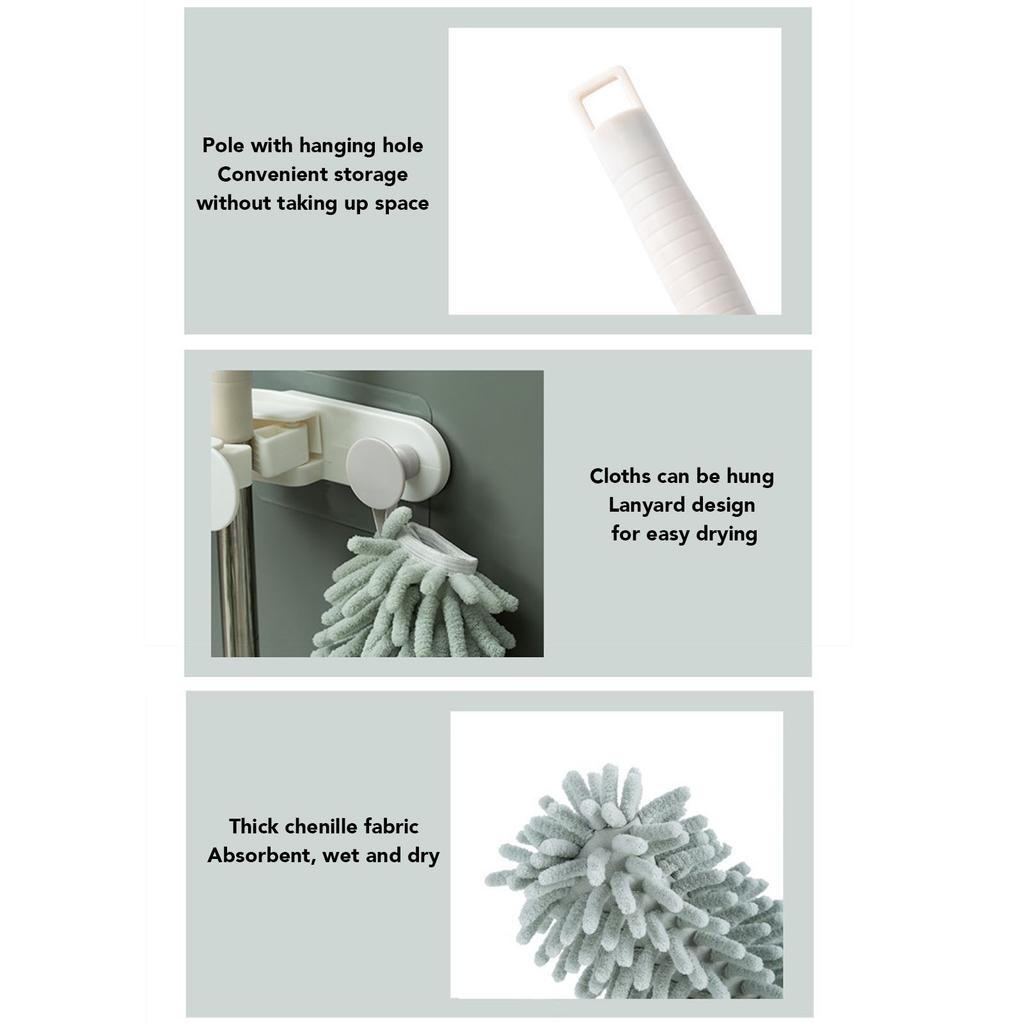 Retractable Chenille Dust Duster Fiber Duster Chenille Dust Duster with Telescopic Pole for Ceilings Corners Wall