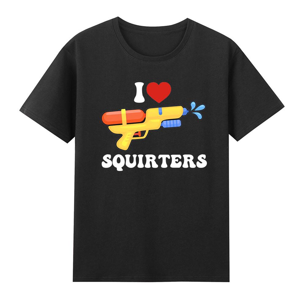 I Love Squirters Red Heart Funny 80s Squirters Water Guns Novelty Unisexs Tshirt S
